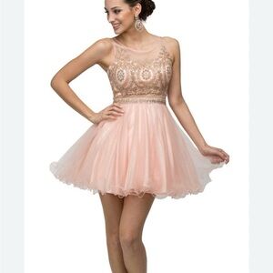 Dancing Queen Pink Embellished Mini Dress